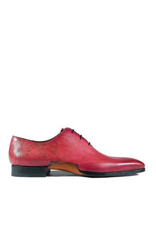 Magnanni 24140 Flamenco Pink Patina Leather Whole-Cut Oxfords (MAGS1096)
