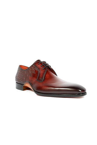 Magnanni 24834 Hayos Burgundy Laser Embossed / Leather Derby (MAGS1123)-AmbrogioShoes