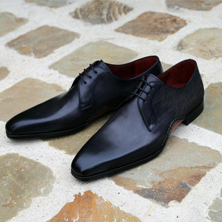 Magnanni 24834 Hayos Men's Shoes Gray Laser Print / Calf-Skin Leather Derby (MAGS1132)-AmbrogioShoes