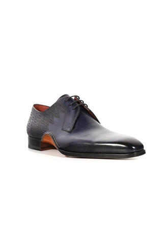 Magnanni 24834 Hayos Navy Laser Embossed / Calf-Skin Leather Derby (MAGS1133)-AmbrogioShoes