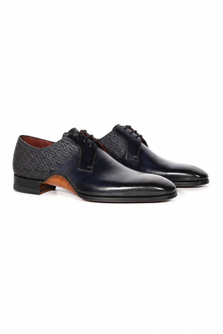 Magnanni 24834 Hayos Navy Laser Embossed / Calf-Skin Leather Derby (MAGS1133)