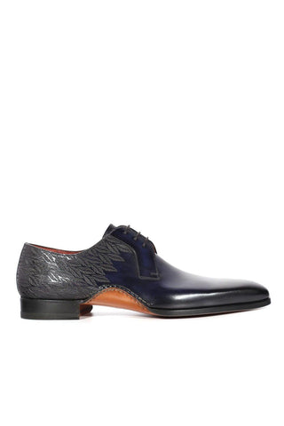 Magnanni 24834 Hayos Navy Laser Embossed / Calf-Skin Leather Derby (MAGS1133)-AmbrogioShoes