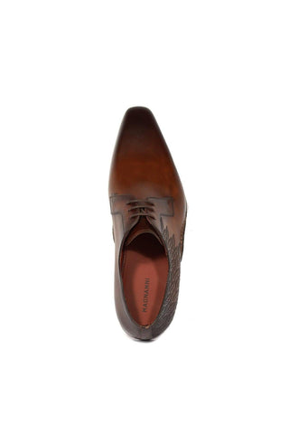 Magnanni 24834 Hayos Tobacco Laser Embossed / Calf-Skin Leather Derby (MAGS1124)-AmbrogioShoes