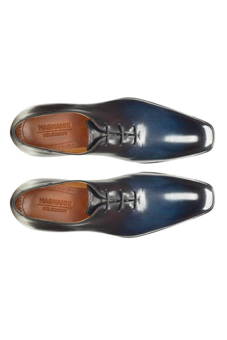 Magnanni Alexander 22972 Navy & Gray Leather Whole-Cut Oxfords (MAGS1108)-AmbrogioShoes