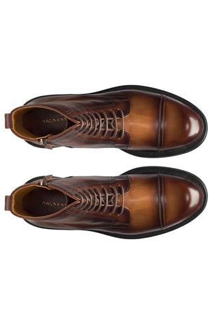 Magnanni Lerato 24786 Medium Brown Calf-Skin Leather Derby Boots (MAGS1137)-AmbrogioShoes
