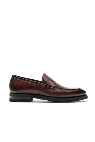 Magnanni Matlin III 24671 Brown Full Grain Leather Casual Penny Loafers (MAGS1109)-AmbrogioShoes