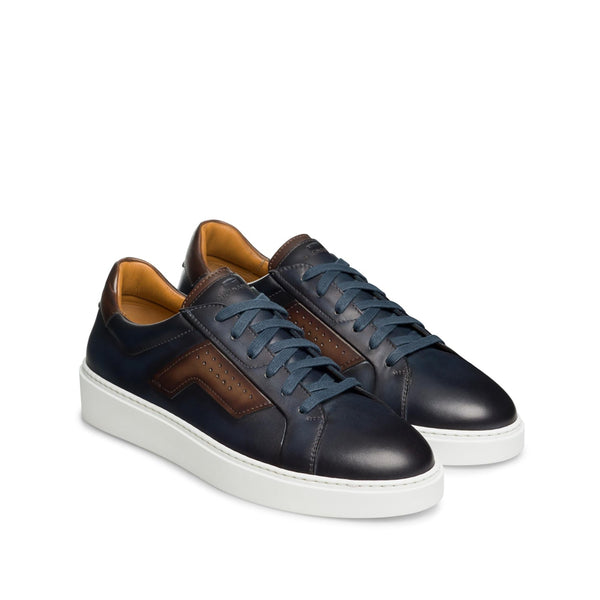Magnanni Phoenix 25349 Men's Shoes Navy & Brown Calf-Skin Leather Casual Sneakers (MAGS1144)-AmbrogioShoes