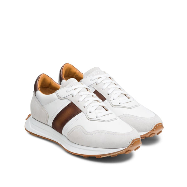 Magnanni Romero II 25361 Men's Shoes White & Brown Suede / Calf-Skin Leather Casual Sneakers (MAGS1141)-AmbrogioShoes