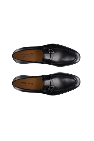 Magnanni Silvano 24385 Black Leather Buckle Slip-On Loafers (MAGS1139)-AmbrogioShoes