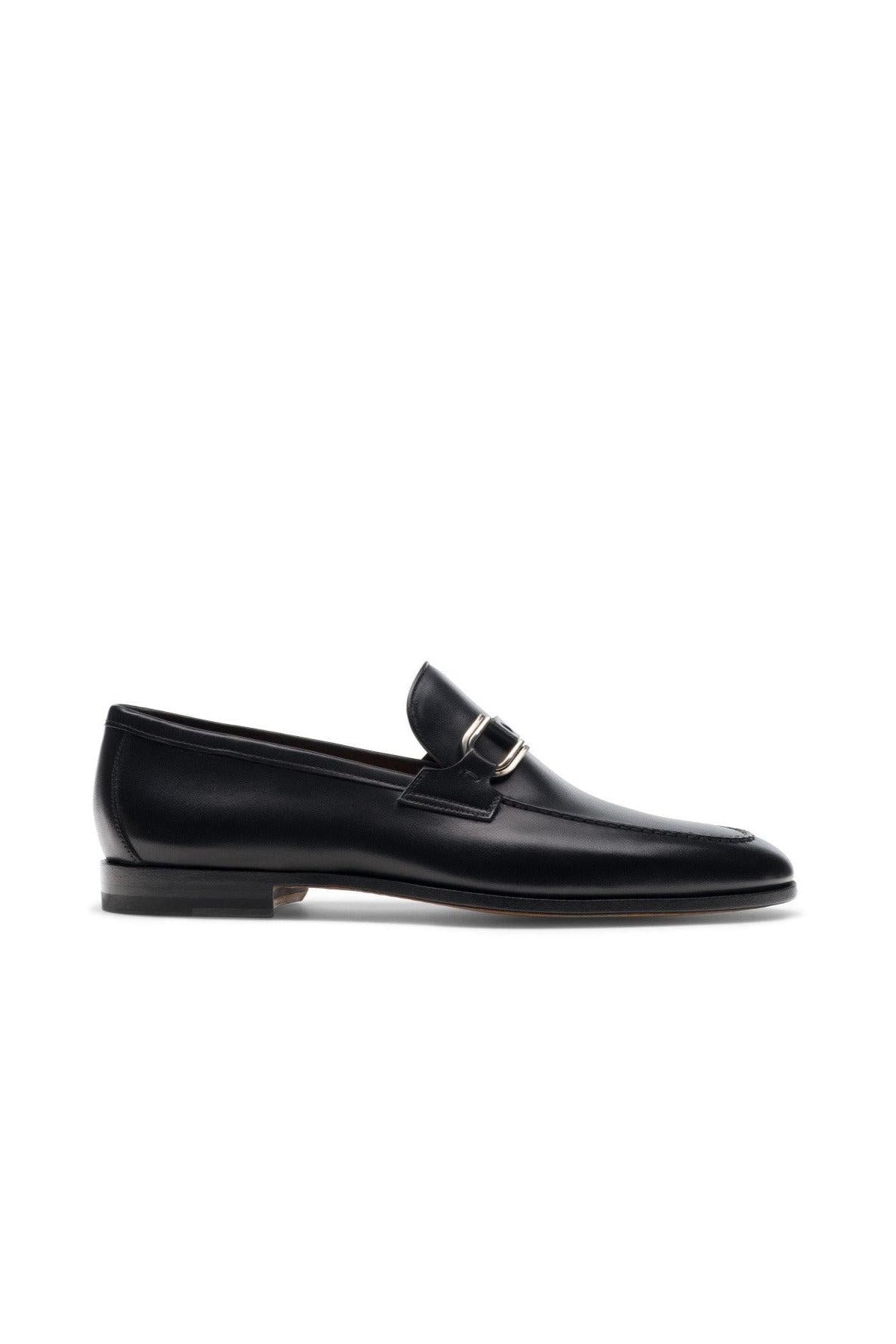 Magnanni Silvano Black Leather Buckle Loafers Black / 9.5 US