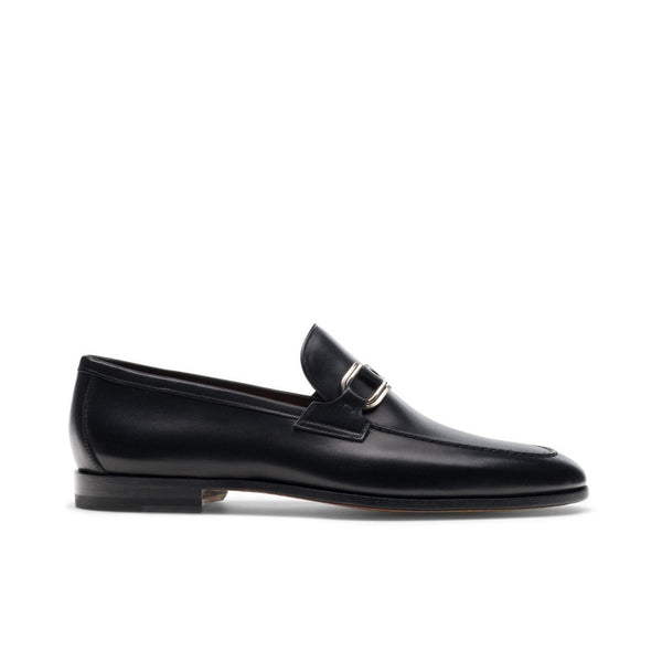 Magnanni Silvano 24385 Men's Shoes Black Calf-Skin Leather Buckle Slip-On Loafers (MAGS1139)-AmbrogioShoes