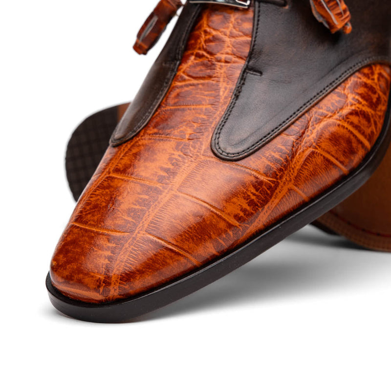 Marco Di Milano ANZIO Exotic Alligator & Calfskin Leather Brandy Oxfords (MDM1039)-AmbrogioShoes