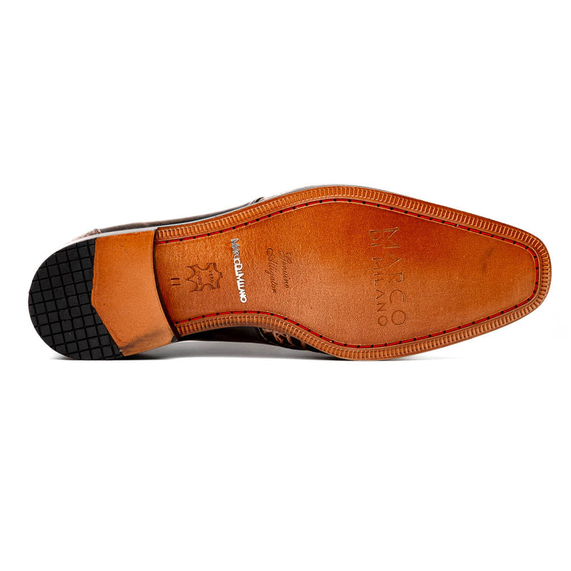 Marco Di Milano ANZIO Exotic Alligator & Calfskin Leather Brown Oxfords (MDM1033)-AmbrogioShoes