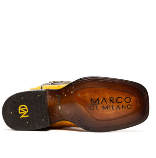 Marco Di Milano Alabama Men's Shoes Buttercup Exotic Ostrich Skin Cowboy Boot (MDM1225)-AmbrogioShoes