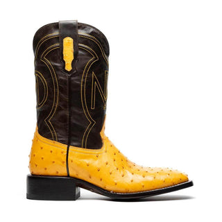 Marco Di Milano Alabama Men's Shoes Buttercup Exotic Ostrich Skin Cowboy Boot (MDM1225)-AmbrogioShoes