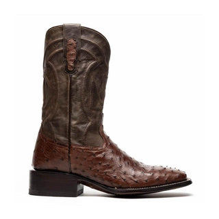 Marco Di Milano Alabama Men's Shoes Kango Tabac Exotic Ostrich Skin Cowboy Boot (MDM1221)-AmbrogioShoes