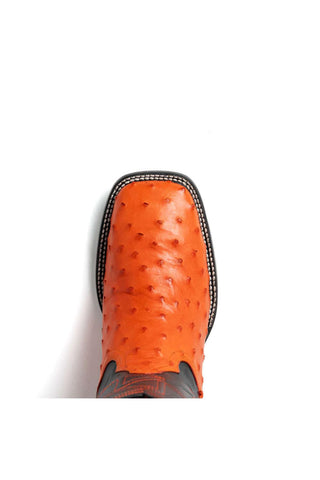 Marco Di Milano Alabama Orange Exotic Ostrich Skin Cowboy Boot (MDM1224)-AmbrogioShoes