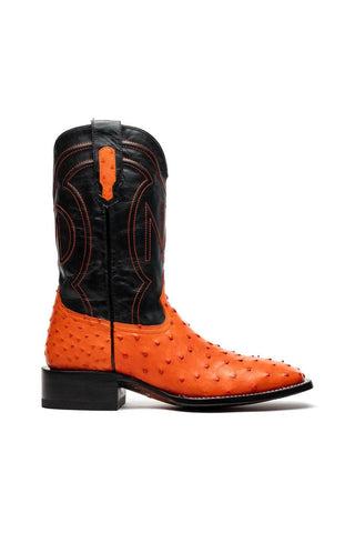 Marco Di Milano Alabama Orange Exotic Ostrich Skin Cowboy Boot (MDM1224)-AmbrogioShoes