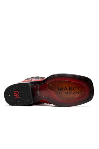 Marco Di Milano Alabama Red Exotic Ostrich Skin Cowboy Boot (MDM1222)-AmbrogioShoes