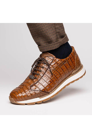 Marco Di Milano Alonzo Bay Apache Genuine Caiman Crocodile Casual Sneakers (MDM1165)-AmbrogioShoes