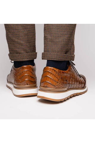 Marco Di Milano Alonzo Bay Apache Genuine Caiman Crocodile Casual Sneakers (MDM1165)-AmbrogioShoes