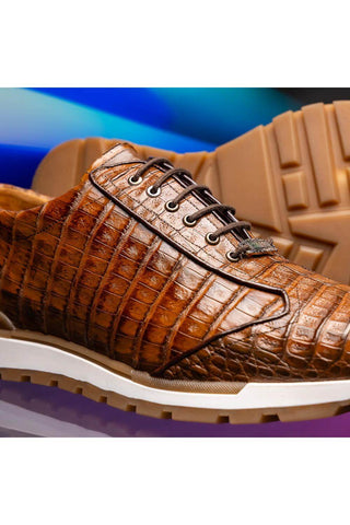 Marco Di Milano Alonzo Bay Apache Genuine Caiman Crocodile Casual Sneakers (MDM1165)-AmbrogioShoes