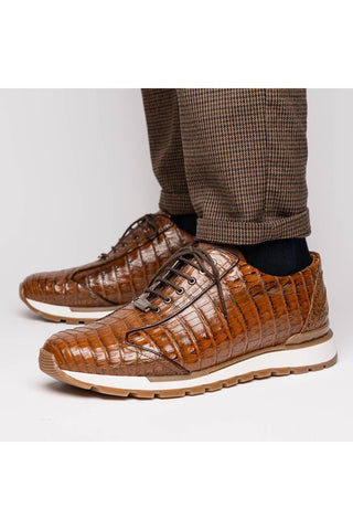 Marco Di Milano Alonzo Bay Apache Genuine Caiman Crocodile Casual Sneakers (MDM1165)-AmbrogioShoes