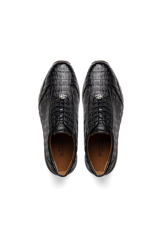 Marco Di Milano Alonzo Caiman Crocodile Sneakers - Black-AmbrogioShoes