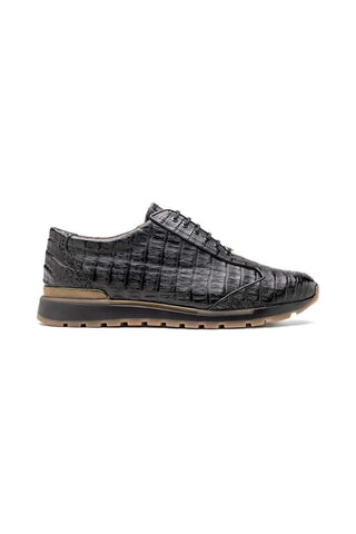 Marco Di Milano Alonzo Caiman Crocodile Sneakers - Black-AmbrogioShoes
