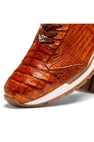 Marco Di Milano Alonzo Cognac Genuine Caiman Crocodile Casual Sneakers (MDM1165)-AmbrogioShoes