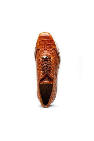 Marco Di Milano Alonzo Cognac Genuine Caiman Crocodile Casual Sneakers (MDM1165)-AmbrogioShoes