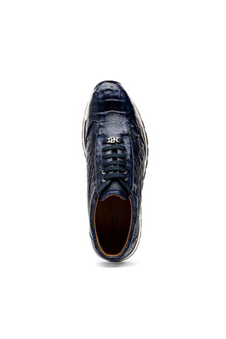 Marco Di Milano Alonzo Navy Genuine Caiman Crocodile Casual Sneakers (MDM1165)-AmbrogioShoes