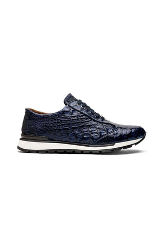 Marco Di Milano Alonzo Navy Genuine Caiman Crocodile Casual Sneakers (MDM1165)-AmbrogioShoes