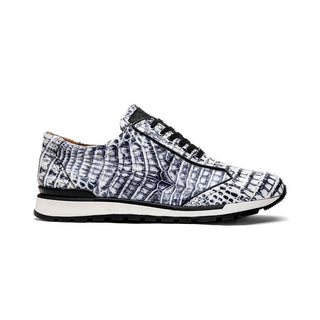 Marco Di Milano Alonzo Newspaper Genuine Caiman Crocodile Casual Sneakers (MDM1165)-AmbrogioShoes