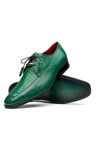 Marco Di Milano Andretti Green Lemon Exotic Ostrich Leg Derby (MDM1181)-AmbrogioShoes