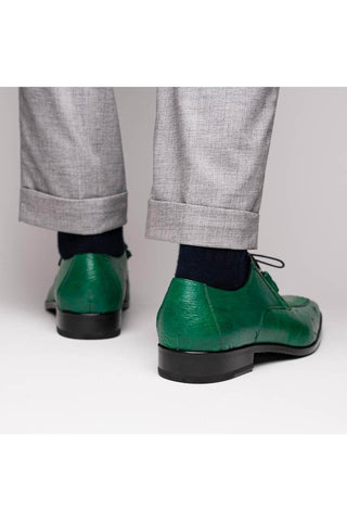 Marco Di Milano Andretti Green Lemon Exotic Ostrich Leg Derby (MDM1181)-AmbrogioShoes