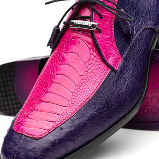 Marco Di Milano Andretti Men's Shoes Pink & Purple Exotic Ostrich Leg Derby (MDM1181)-AmbrogioShoes