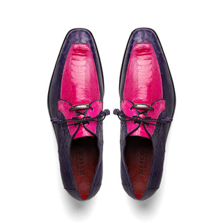 Marco Di Milano Andretti Men's Shoes Pink & Purple Exotic Ostrich Leg Derby (MDM1181)-AmbrogioShoes