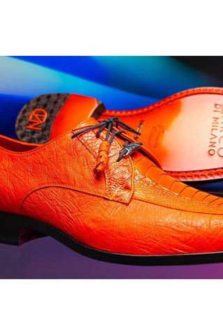 Marco Di Milano Andretti Orange Exotic Ostrich Leg Derby (MDM1181)-AmbrogioShoes