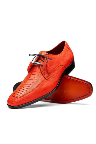 Marco Di Milano Andretti Orange Exotic Ostrich Leg Derby (MDM1181)-AmbrogioShoes