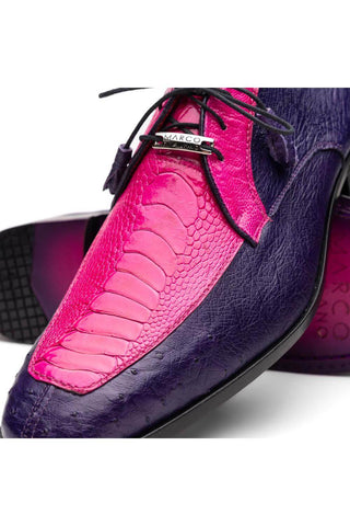 Marco Di Milano Andretti Pink & Purple Exotic Ostrich Leg Derby (MDM1181)-AmbrogioShoes
