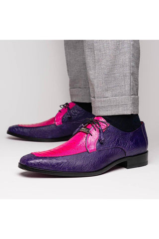 Marco Di Milano Andretti Pink & Purple Exotic Ostrich Leg Derby (MDM1181)-AmbrogioShoes
