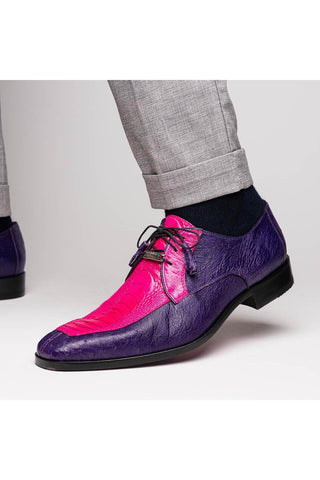 Marco Di Milano Andretti Pink & Purple Exotic Ostrich Leg Derby (MDM1181)-AmbrogioShoes