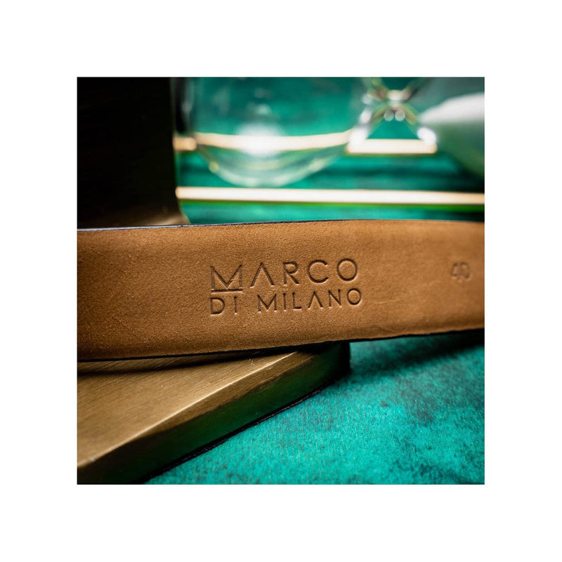 Marco Di Milano Antique Cognac Genuine Exotic Alligator Men's Belts (MDMB1000)-AmbrogioShoes