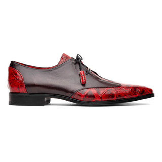 Marco Di Milano Anzio Black Cherry Exotic Alligator / Calfskin Leather Derby (MDM1037)-AmbrogioShoes