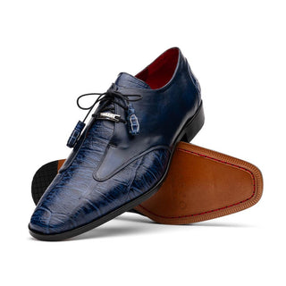 Marco Di Milano Anzio Blue Exotic Alligator / Calfskin Leather Derby (MDM1037)-AmbrogioShoes