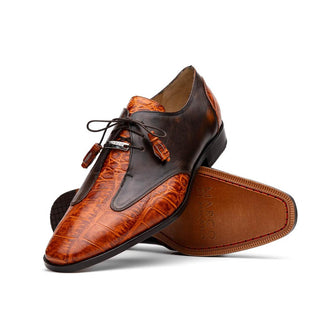 Marco Di Milano Anzio Brandy Exotic Alligator / Calfskin Leather Derby (MDM1037)-AmbrogioShoes