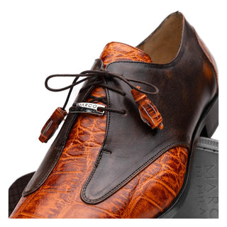 Marco Di Milano Anzio Brandy Exotic Alligator / Calfskin Leather Derby (MDM1037)-AmbrogioShoes