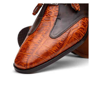 Marco Di Milano Anzio Brandy Exotic Alligator / Calfskin Leather Derby (MDM1037)-AmbrogioShoes