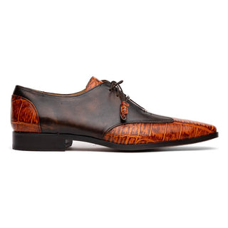 Marco Di Milano Anzio Brandy Exotic Alligator / Calfskin Leather Derby (MDM1037)-AmbrogioShoes